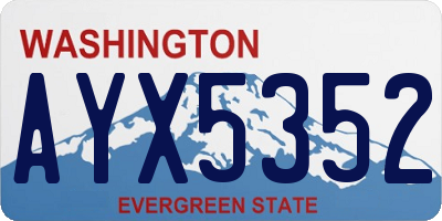 WA license plate AYX5352