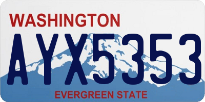 WA license plate AYX5353