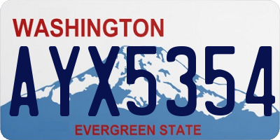 WA license plate AYX5354