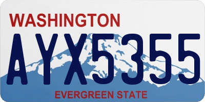 WA license plate AYX5355