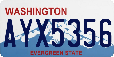 WA license plate AYX5356