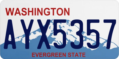 WA license plate AYX5357