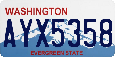 WA license plate AYX5358