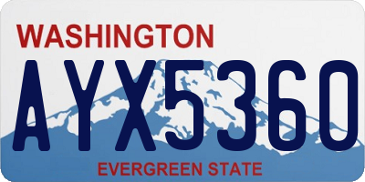 WA license plate AYX5360