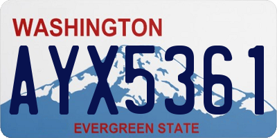 WA license plate AYX5361