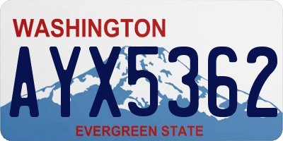 WA license plate AYX5362