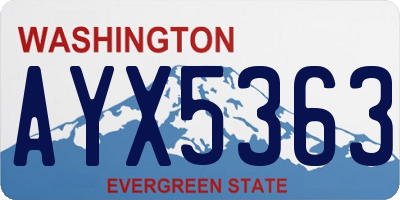 WA license plate AYX5363