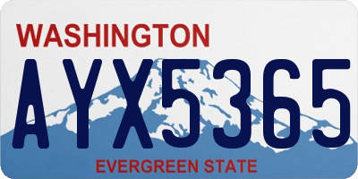 WA license plate AYX5365