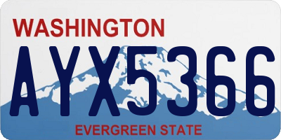 WA license plate AYX5366