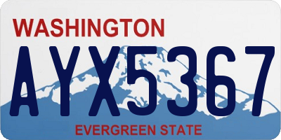 WA license plate AYX5367