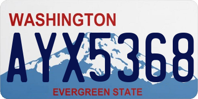 WA license plate AYX5368