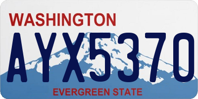 WA license plate AYX5370