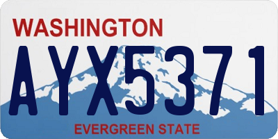 WA license plate AYX5371