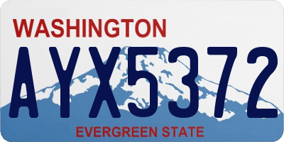 WA license plate AYX5372