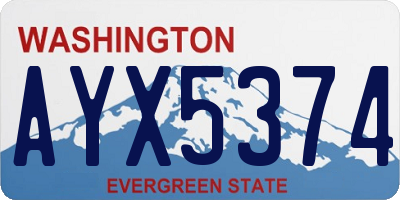 WA license plate AYX5374