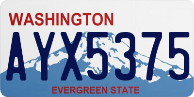 WA license plate AYX5375