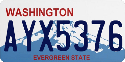 WA license plate AYX5376