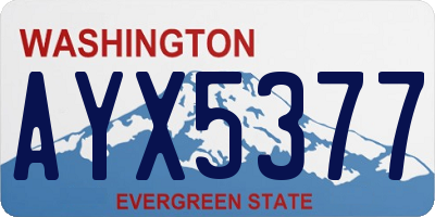 WA license plate AYX5377