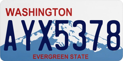 WA license plate AYX5378