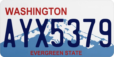 WA license plate AYX5379