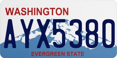 WA license plate AYX5380