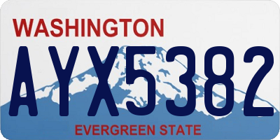 WA license plate AYX5382