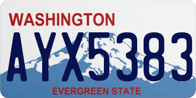 WA license plate AYX5383