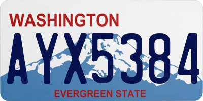 WA license plate AYX5384