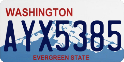 WA license plate AYX5385