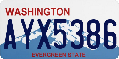 WA license plate AYX5386