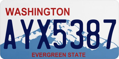 WA license plate AYX5387