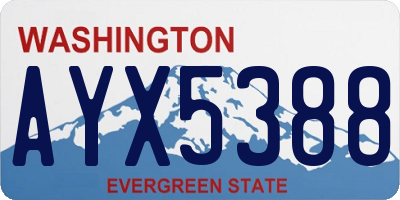 WA license plate AYX5388