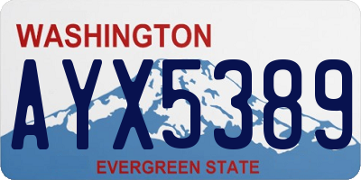 WA license plate AYX5389