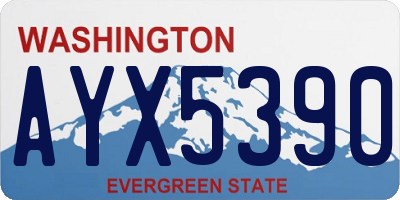 WA license plate AYX5390