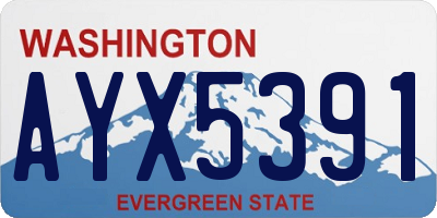 WA license plate AYX5391