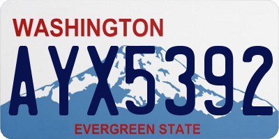 WA license plate AYX5392