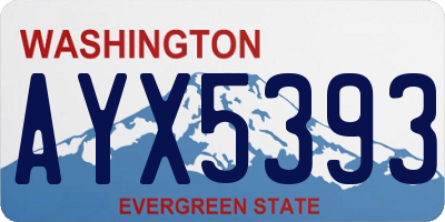 WA license plate AYX5393