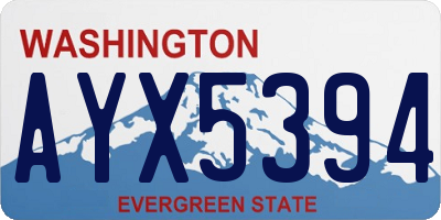 WA license plate AYX5394