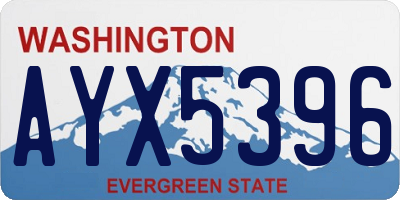 WA license plate AYX5396