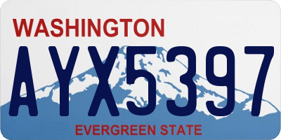 WA license plate AYX5397