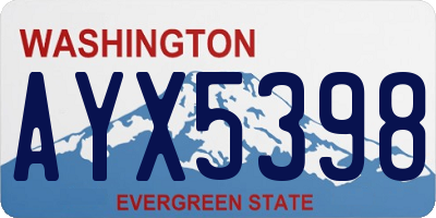 WA license plate AYX5398