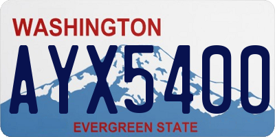 WA license plate AYX5400