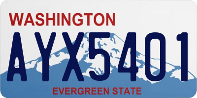 WA license plate AYX5401