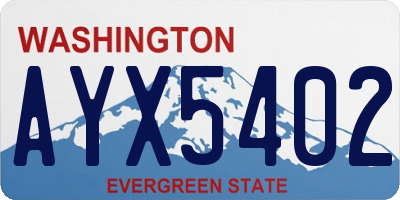 WA license plate AYX5402