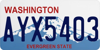 WA license plate AYX5403