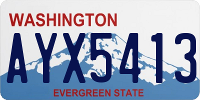 WA license plate AYX5413