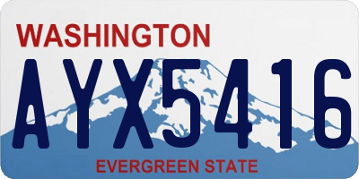 WA license plate AYX5416