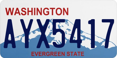 WA license plate AYX5417