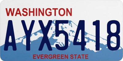 WA license plate AYX5418