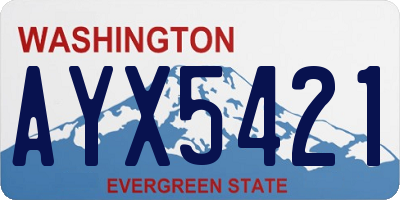 WA license plate AYX5421